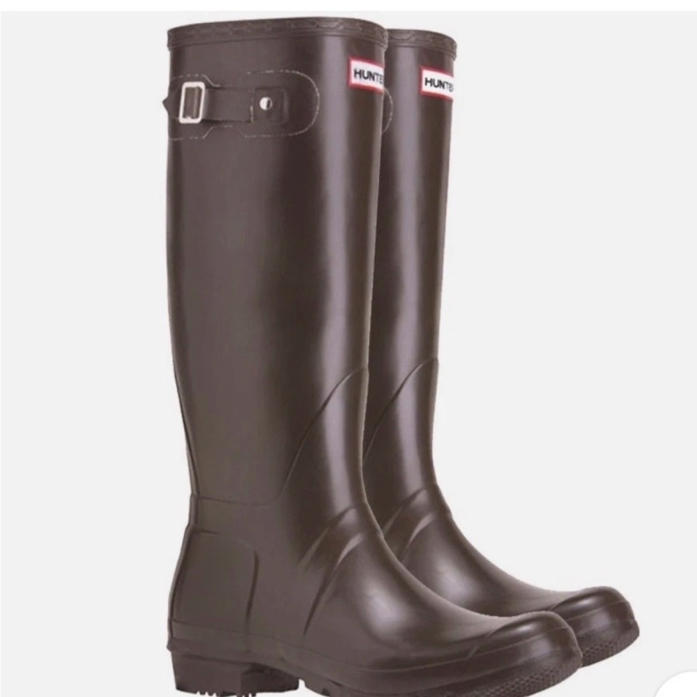 Rare! Hunter Original Tall Wellies iCocoa Gloss Brown 6M 7F UK5 EU38 - Picture 3 of 16